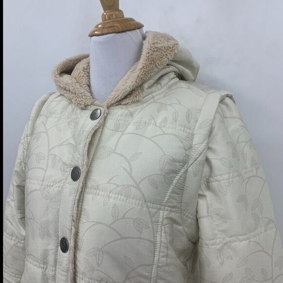 O'Neill Detachable Sleeves Sherpa Jacket Womens M Medium Snow Hooded Button Vest - Picture 5 of 16